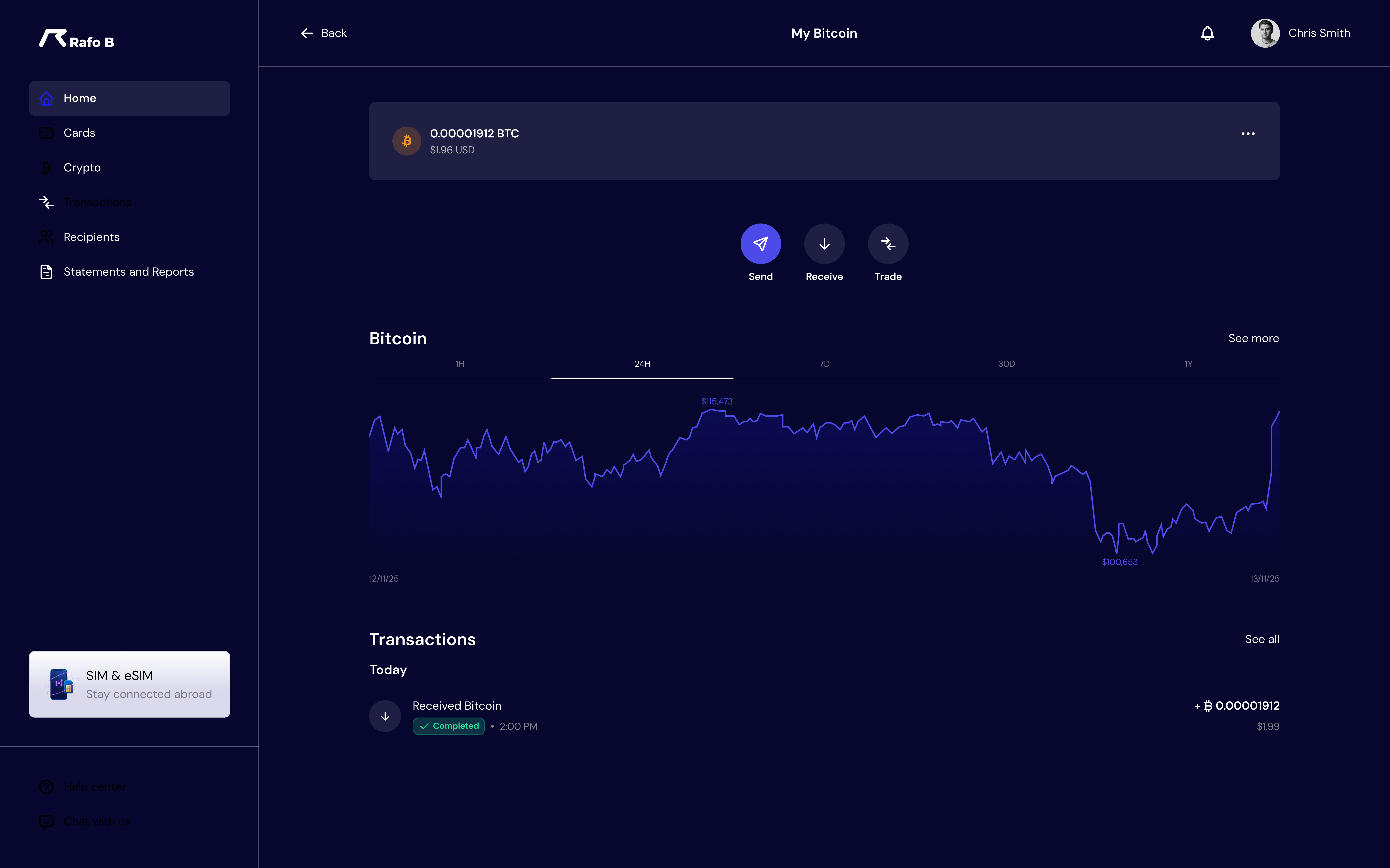 Rafo B — Crypto wallet